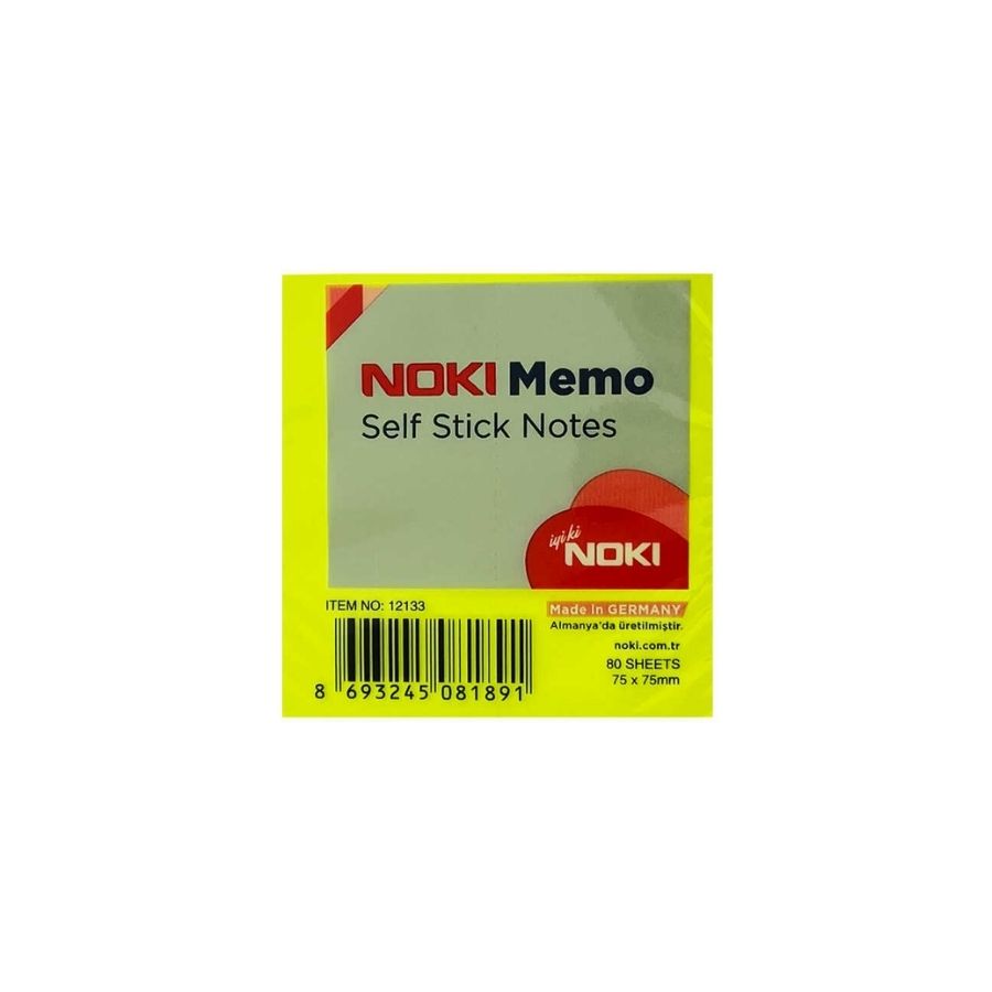 Noki Yapışkanlı Not Kağıdı 75x75 Limon Sarısı